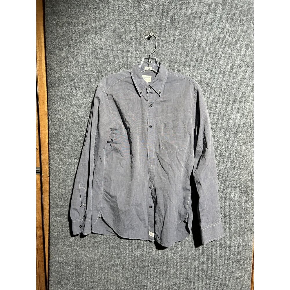 J.Crew Shirt Mens Small Gray 2-Ply Cotton Long Sleeve Button Down Casual Pocket
